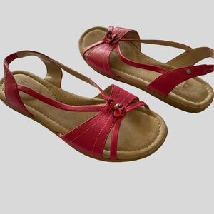 Rockport Jeanie Pink Leather Slingback Summer Vacation Sandals-Sz-7.5